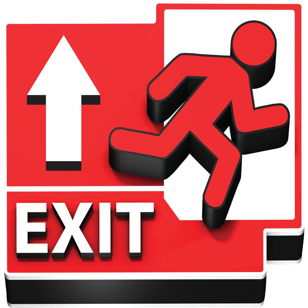 BRADY EXIT AHEAD 3D FLOOR SIGN