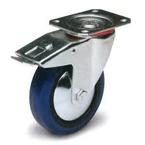 CASTER 3" SWIVEL BLU RUBBER 220LB CAP.