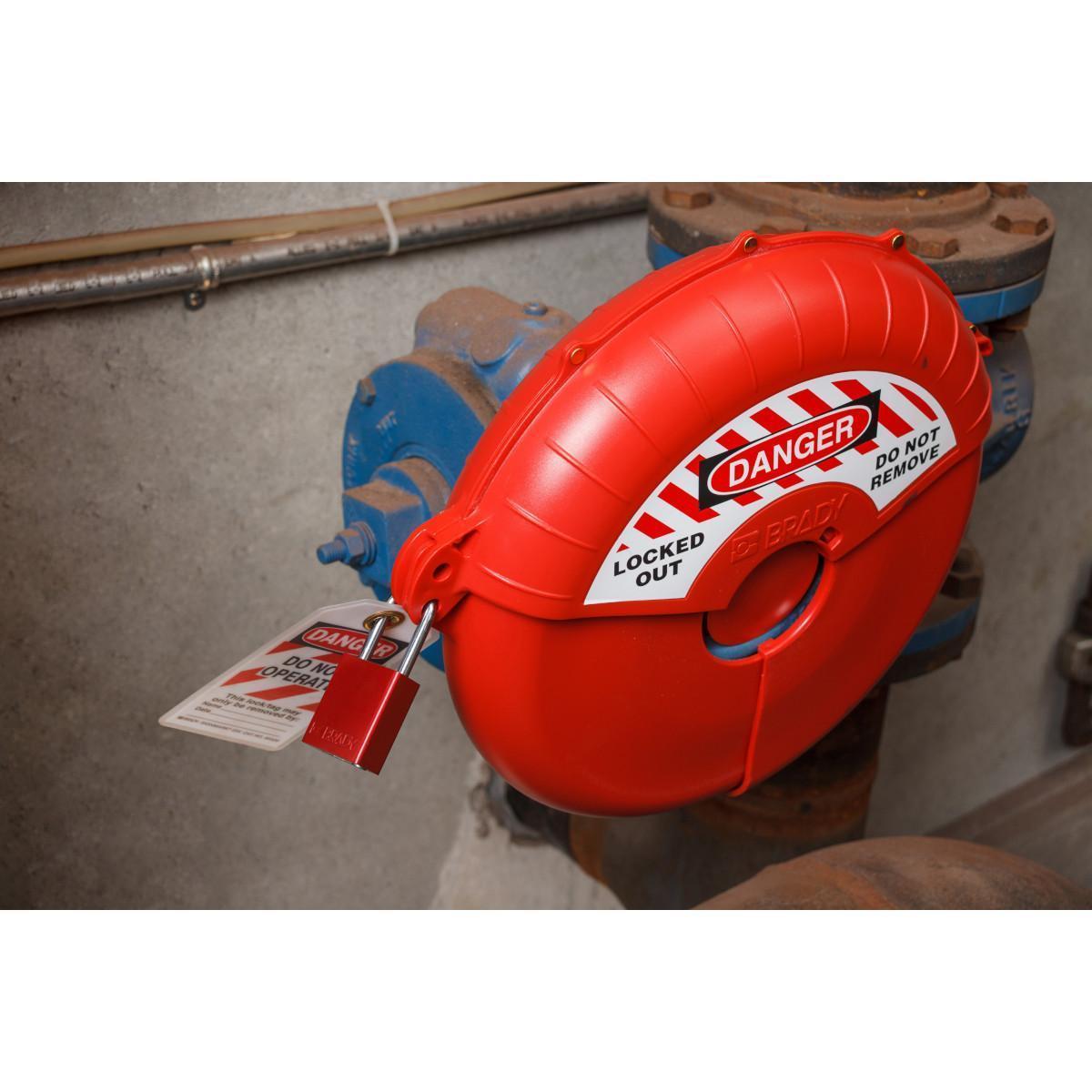 BRADY ALUM. SFTY L/O PADLOCK RED KA 6PK