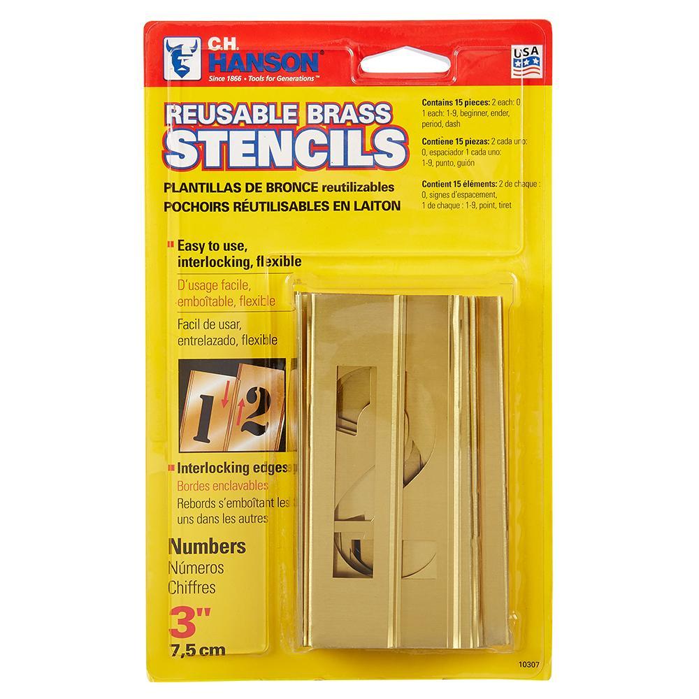 HANSON 3" STENCIL SET, NUMBERS 15PCS