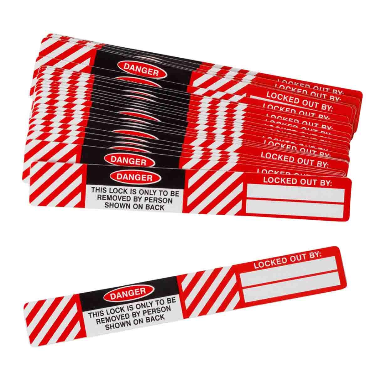 BRADY PRINZING LOCKOUT LABELS 25/PK