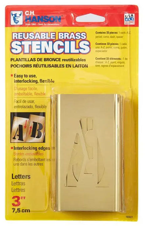 HANSON 3" STENCIL SET, NUMBERS 33PCS