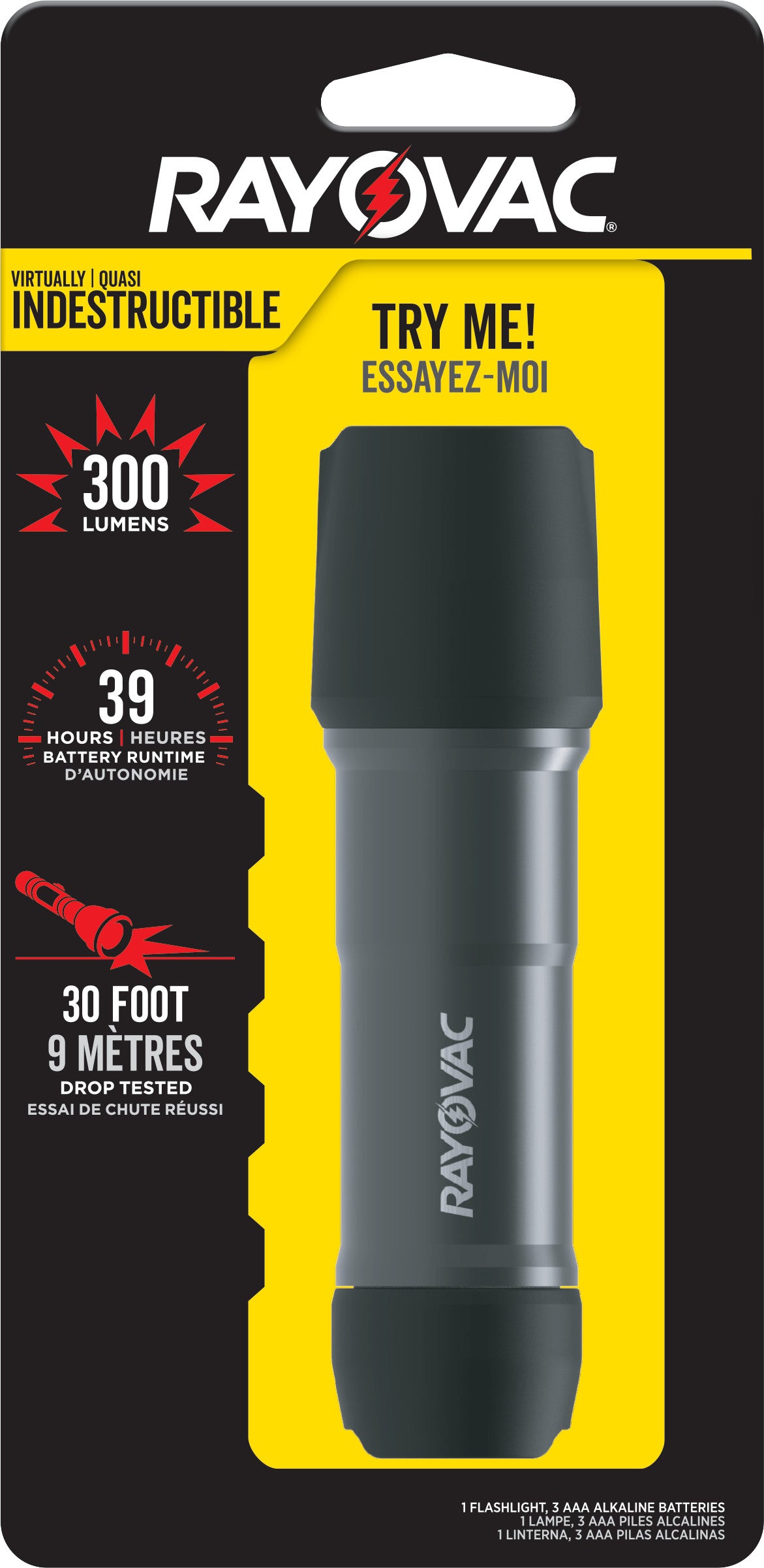 RAYOVAC SPOTLIGHT LED 6AA 750 LUMENS