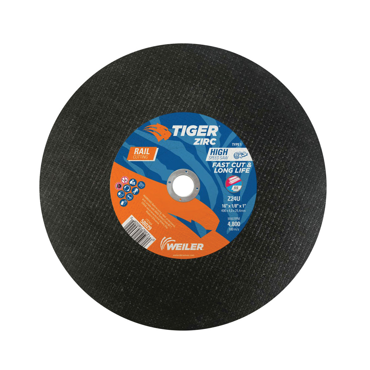 4"X1/4" TYPE 27 GRDNG WHL A24T 3/8AH