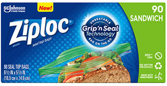 ZIPLOC FREEZER BAGS LARGE - 28 COUNT