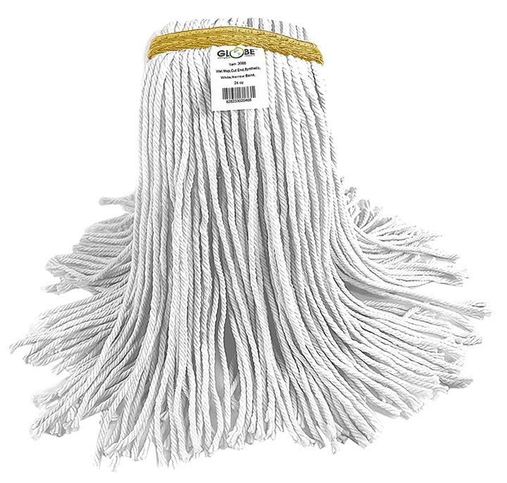 GLOBE SYN-PRO WET MOP 16OZ WHT BAGGED
