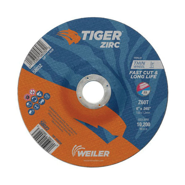 6"X.045" TYPE 27 CTTNG WHL A60T 7/8AH