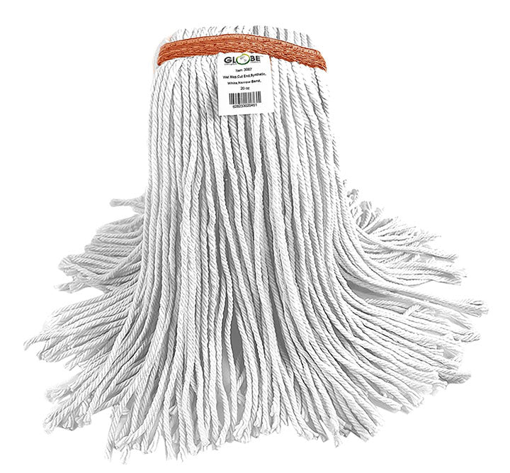 GLOBE SYN-PRO WET MOP 12OZ WHT BAGGED