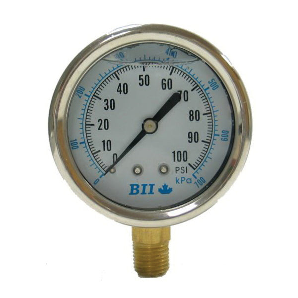 BOSHART PRESSURE GAUGE2.5"DIAL1/4"CBM
