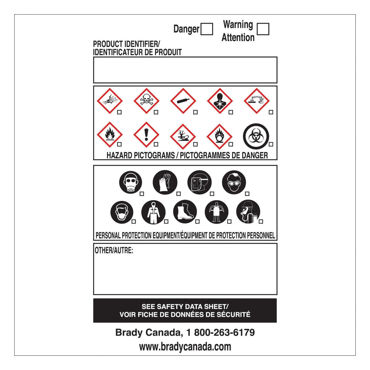 BRADY LABELS OTS SS 5X5IN 25PK