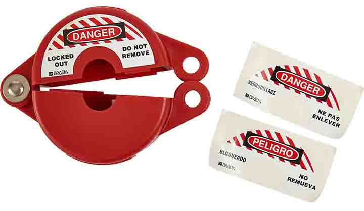 BRADY GATE VALVE LOCKOUTS 1-2.5 RED