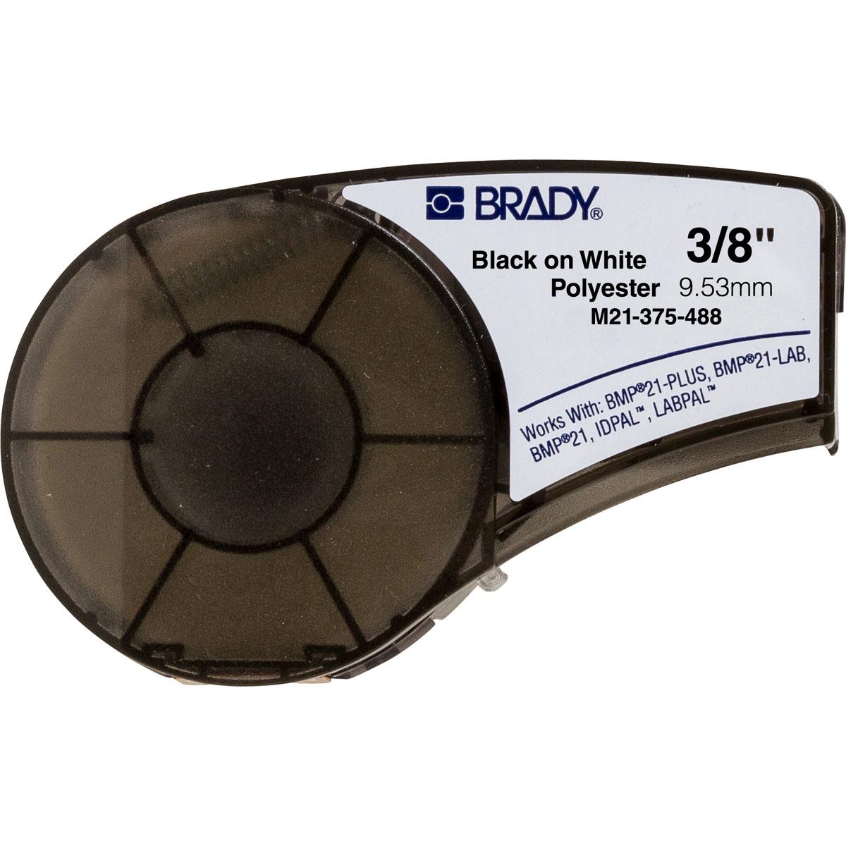 BRADY CART M21 B488 0.375INX21FT BLK/WHT