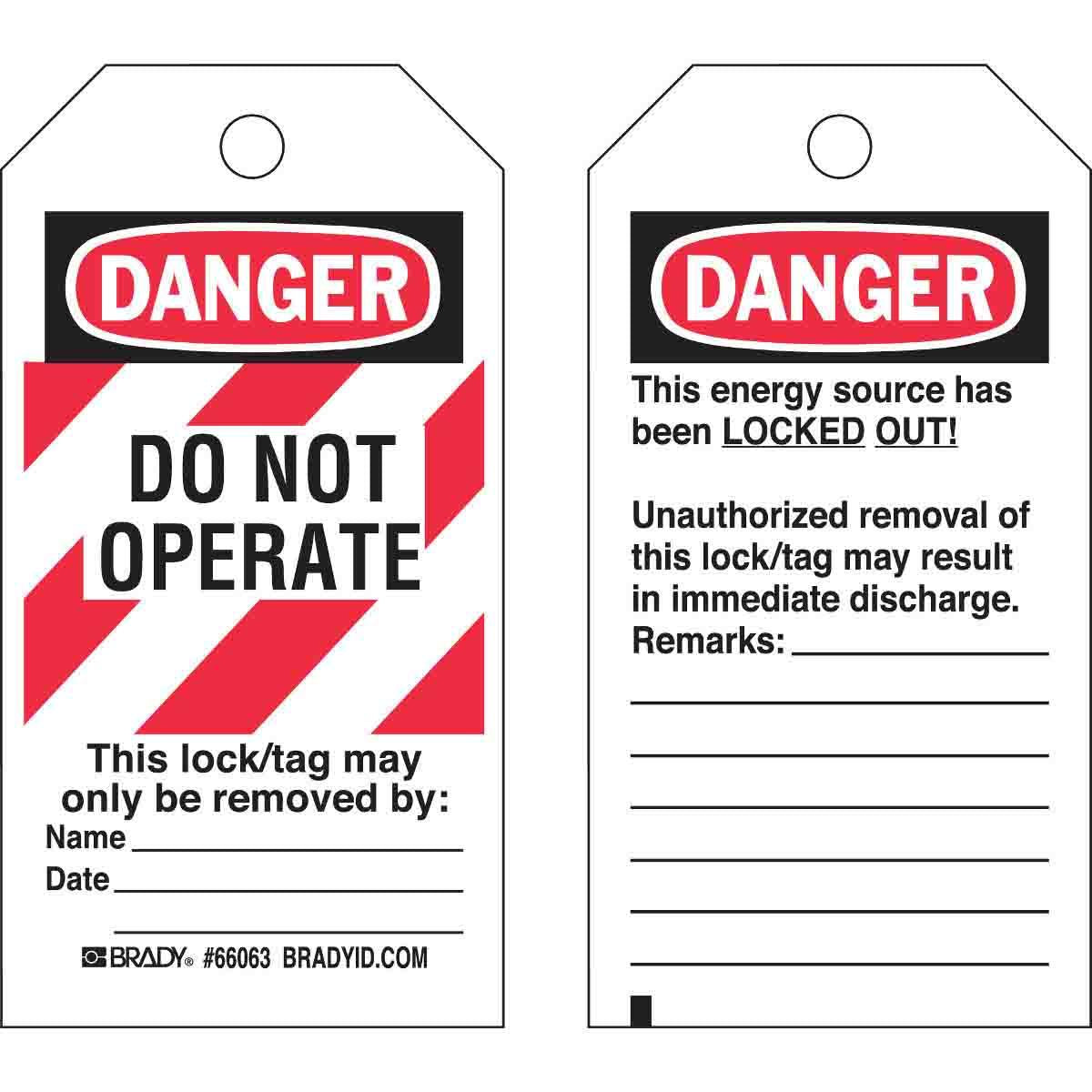 BRADY LOCKOUT TAGS B837 25PK HD POLY