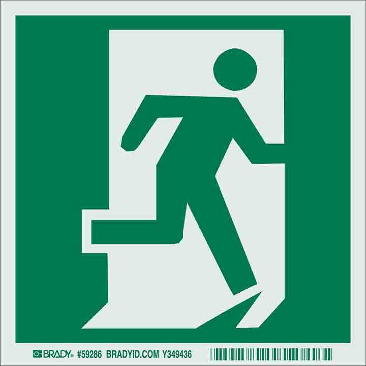 BRADY MAN RUNNING THROUGH DOOR SIGN
