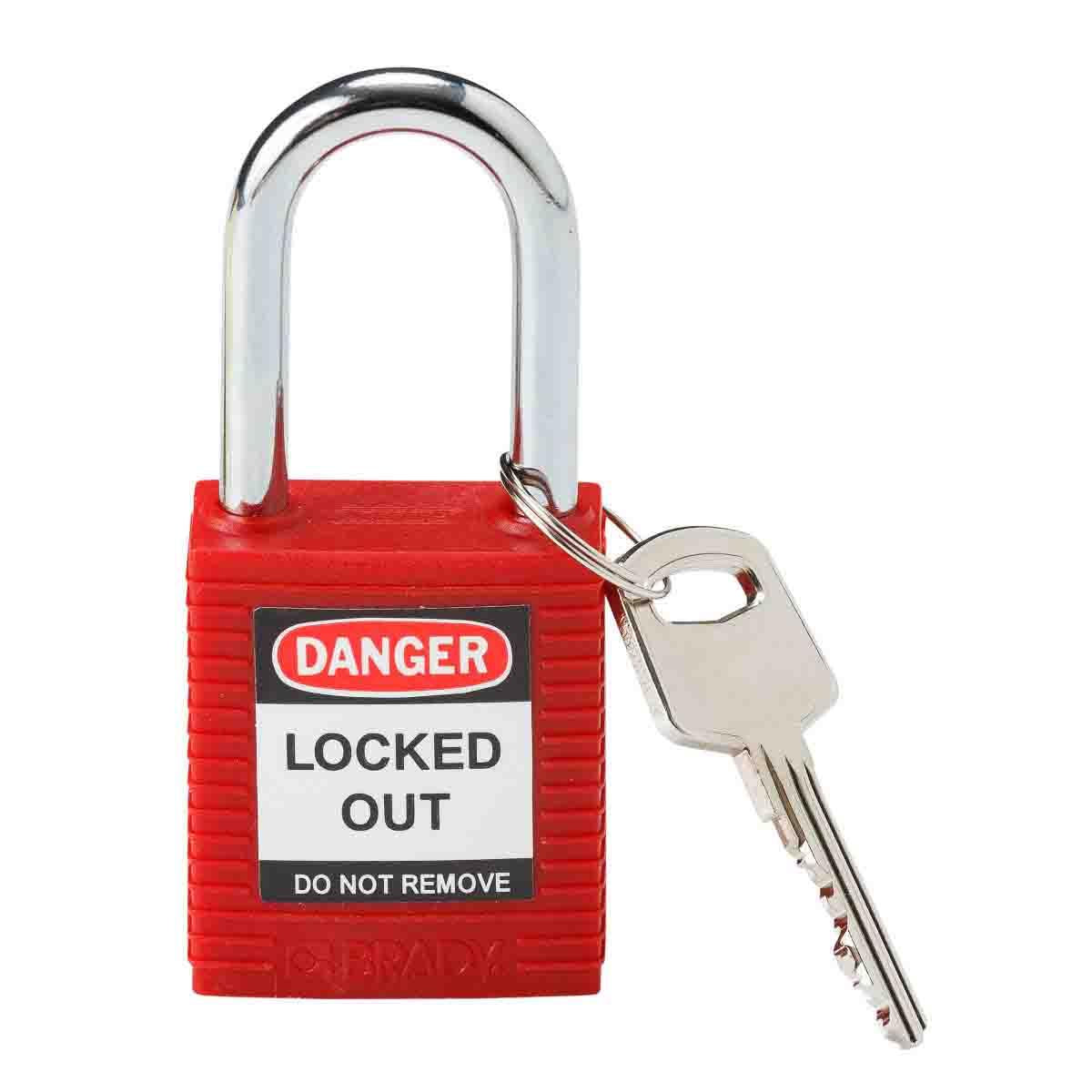 BRADY SAFETY PADLOCK 1.5" KD RED 1 KEY