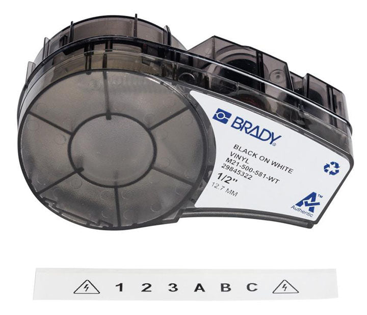 BRADY CART M21 B581 1/2"X21' BLK/WHT