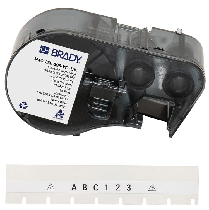 BRADY MSERIES B595 BLK/WHT 0.25" X 25'