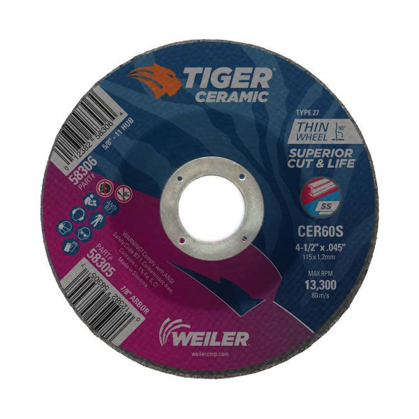 16"X1/8" TIGER ZIRC CUTTING WHL 1" A.H.