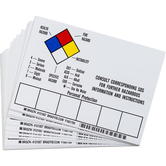 BRADY B7569, 7"WX5"H BLANK NFPA, 50/PK