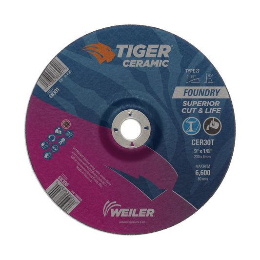 6" X 1/4" TYPE 27 GRD WHL CER24R 7/8AH