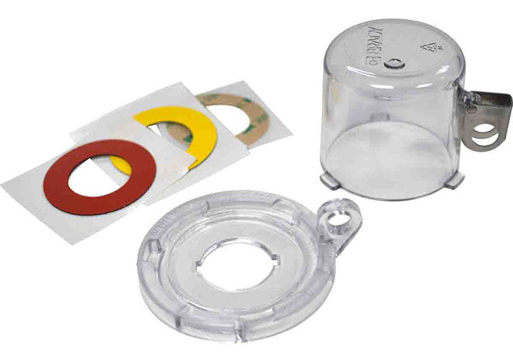 BRADY 22MM CLR PUSH BUTTON LO W/STD CVR