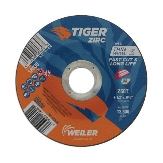 4-1/2X.045 TYPE 27 CTTNG WHL A60T 7/8AH
