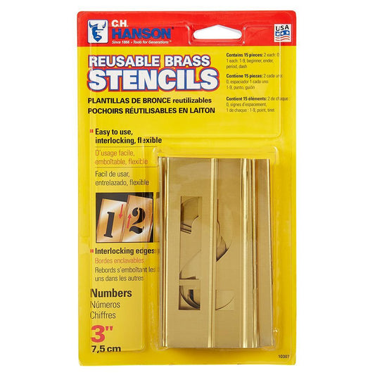 HANSON 3" STENCIL SET, NUMBERS 15PCS
