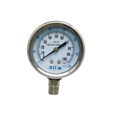 BOSHART PRESSURE GAUGE DRY 1/4"LM SS