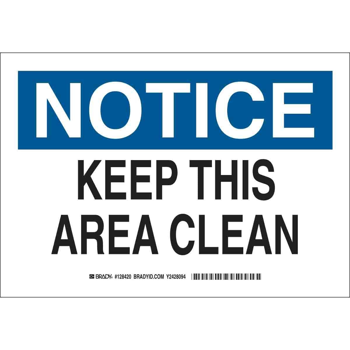 BRADY B302 10X14 BLK /BLU/WHT NOTICE SIGN