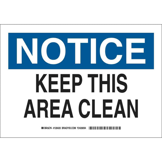 BRADY B302 10X14 BLK /BLU/WHT NOTICE SIGN