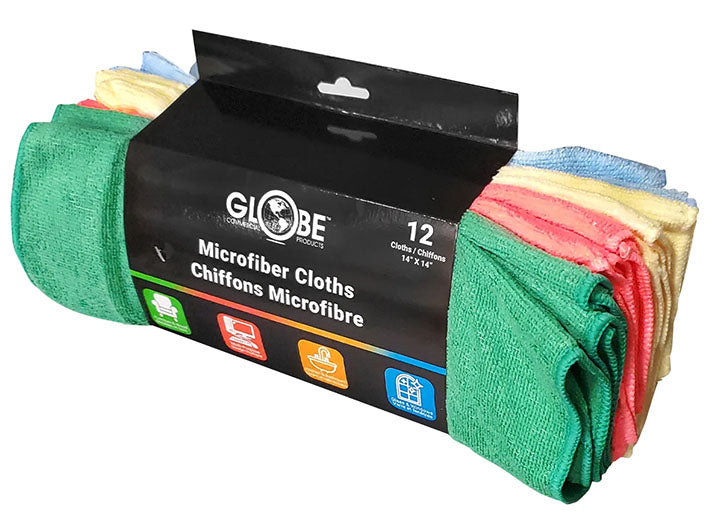 GLOBE 14"X14" ORG MICROFIBER CLTH 10PK