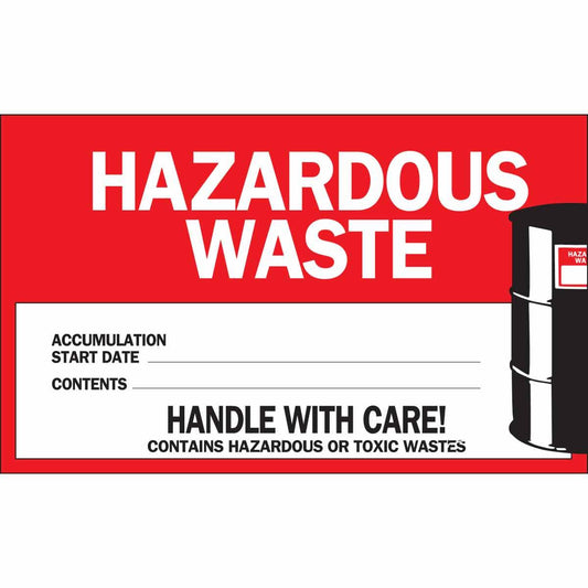 BRADY HAZARDOUS WSTE LABEL PAPER 100/PK