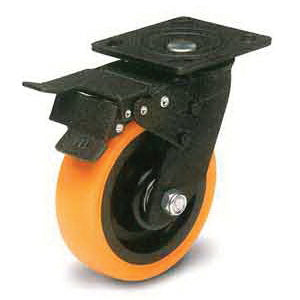 CASTER 4" SWIVEL ORG POLYURATHAN 330LBCAP
