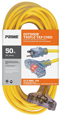 PRIME EXT. CORD YLW JOBSITE 12/3SJTW 25'