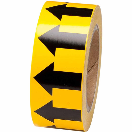 BRADY ARROW TAPE 2"X30YDS BLK/YLW
