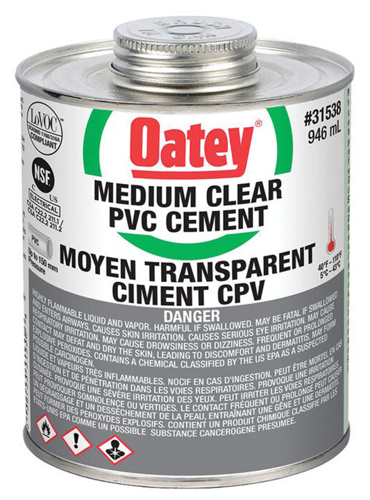 OATEY PVC CEMENT MEDIUM GRAY 3.78L