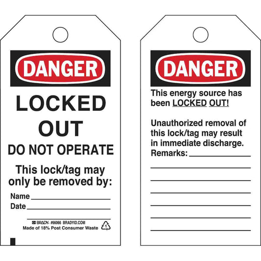 BRADY TAG LOCKOUT REV. #1 25/PK