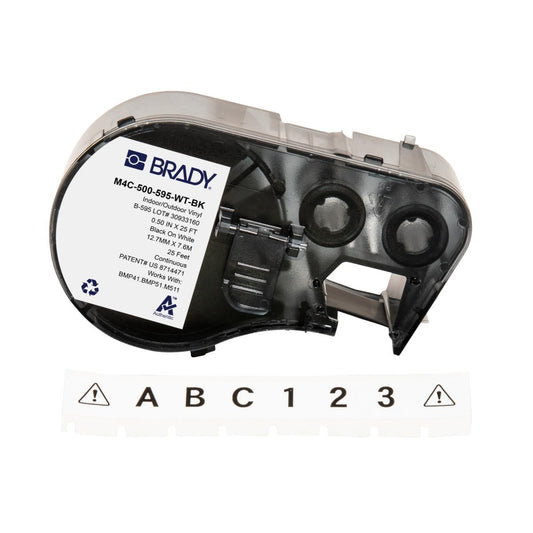 BRADY MSERIES B595 BLK/WHT 0.50" X 25'