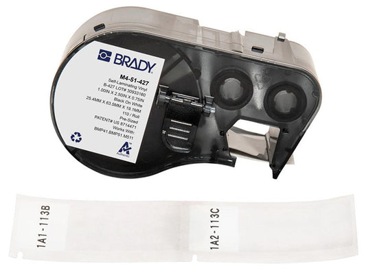 BRADY VINYL WARP AROUND LABELS 2.5"X1