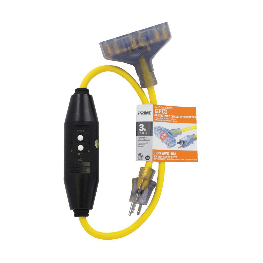 PRIME EXT. CORD 50' 12/3 SJTW YW TRPLTAP