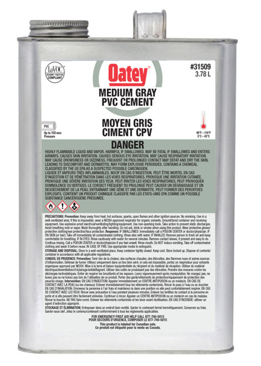 OATEY PVC HD CLEAR CEMENT 473ML