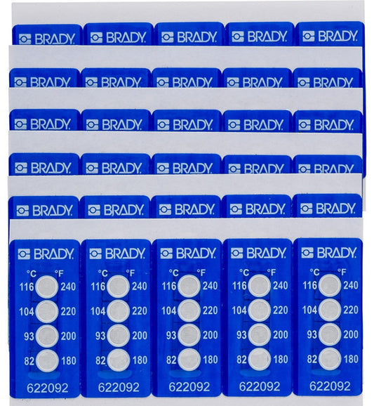 BRADY POLYESTER TEMP LABELS 30/PK