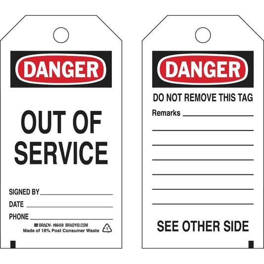 BRADY TAG B851 10/PK ECONOMY POLYESTER