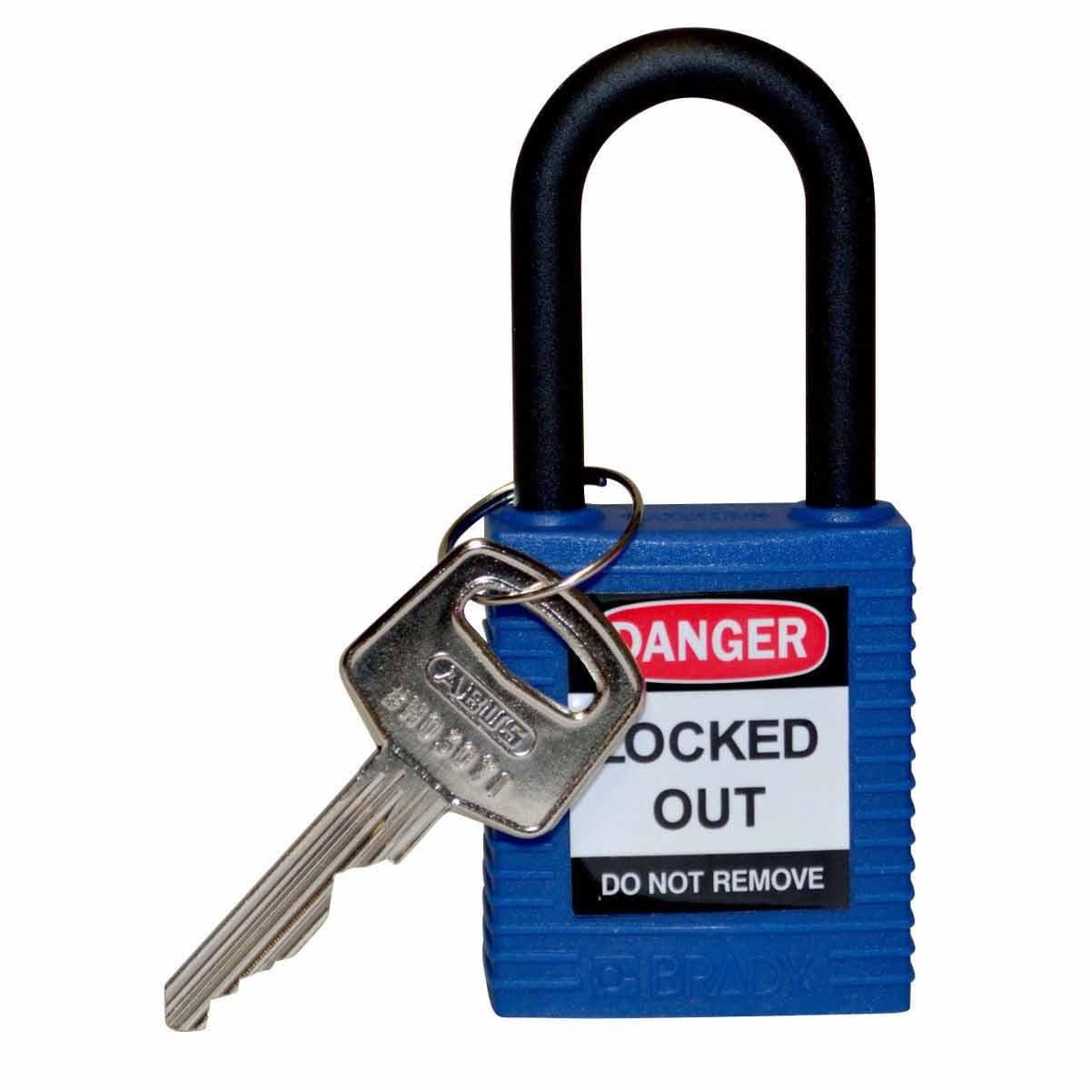 BRADY SAFETY LOCK 1.5" BLU NYLON SHCKL