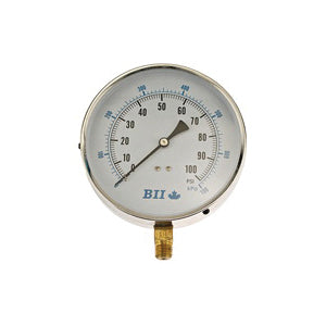 BOSHART PRESS GAUGE NO LEAD. 4.5" DIAL