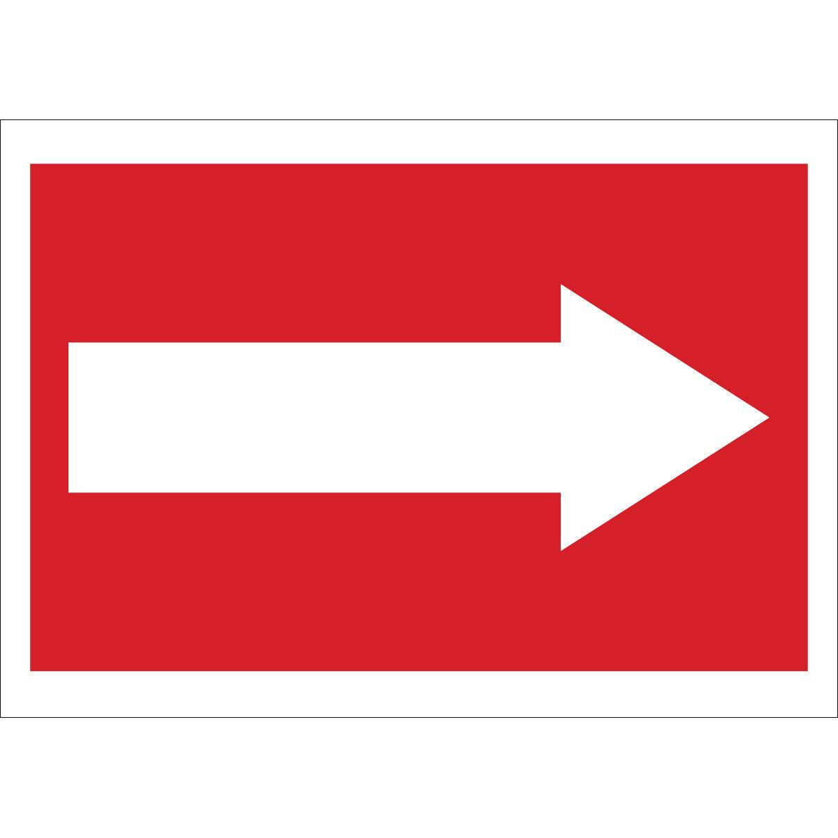 BRADY RIGHT ARROW SIGN 7X10 WHT/RED