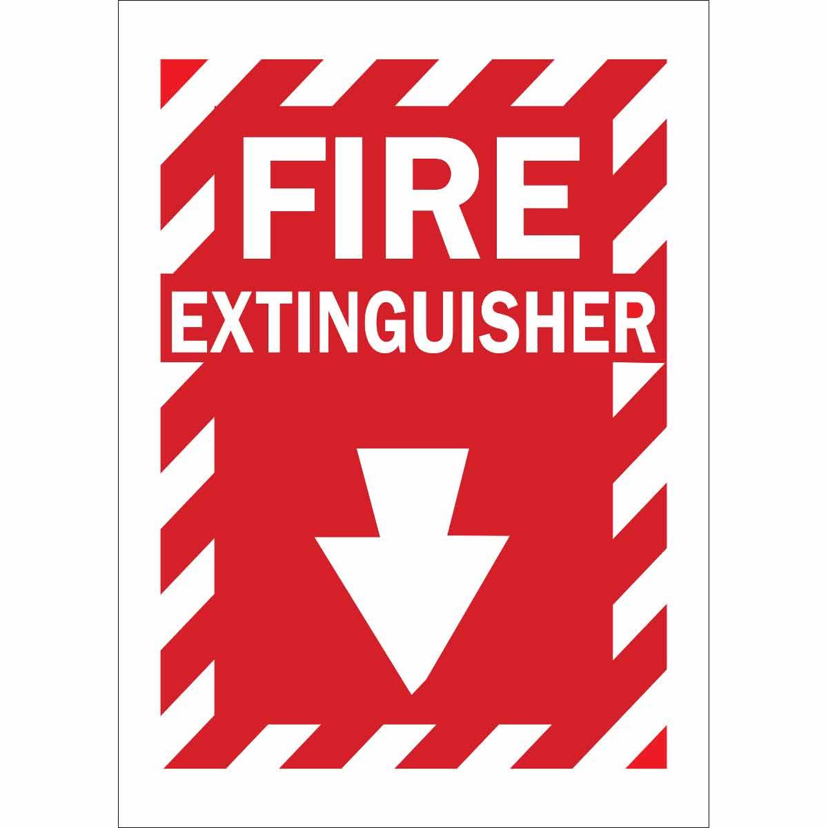 BRADY B401 14X10 WHT RED FIRE EXTINGUISHR