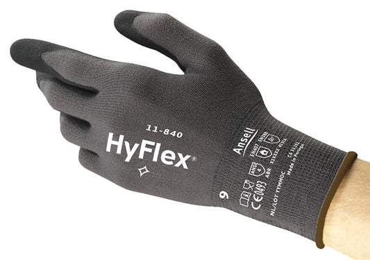HYFLEX FOAM NITRILE PALM NYLON GRAY M