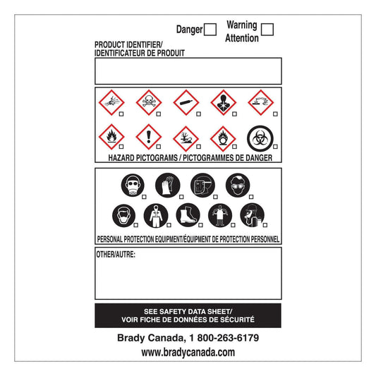 BRADY LABELS OTS SS 5X5IN 25PK