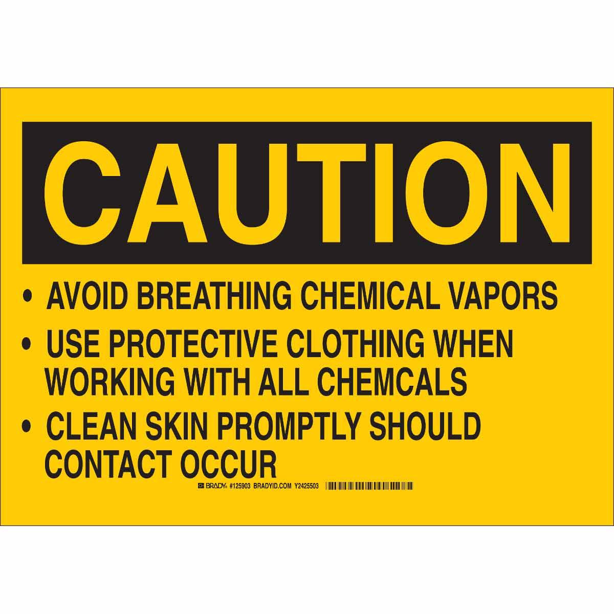 BRADY 10X14 BLK/YEL CAUTION AVOID SIGN